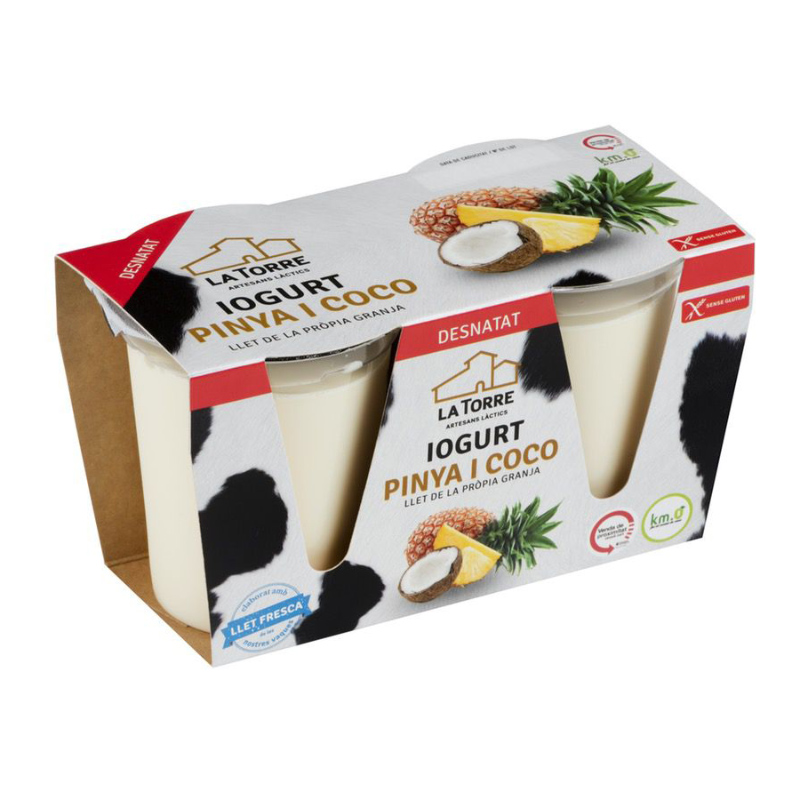 YOGUR DESNATADO PIÑA Y COCO 12/(PACK 2X120g)