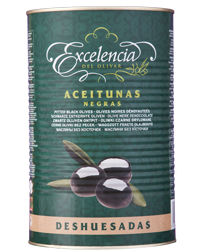 ACEITUNAS NEGRAS DESHUESADAS 160/200 LATA 3/5Kg (2000gr. P.N.E.)