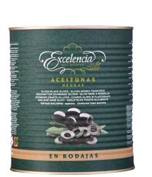 OLIVES NEGRES RODANXES LLAUNA A10 6/3Kg. (1560gr. P.N.E.)