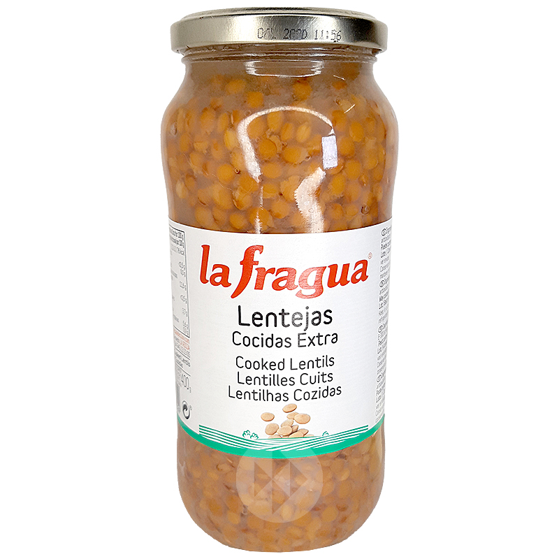 LENTEJAS COCIDAS FRASCO 12/580gr.