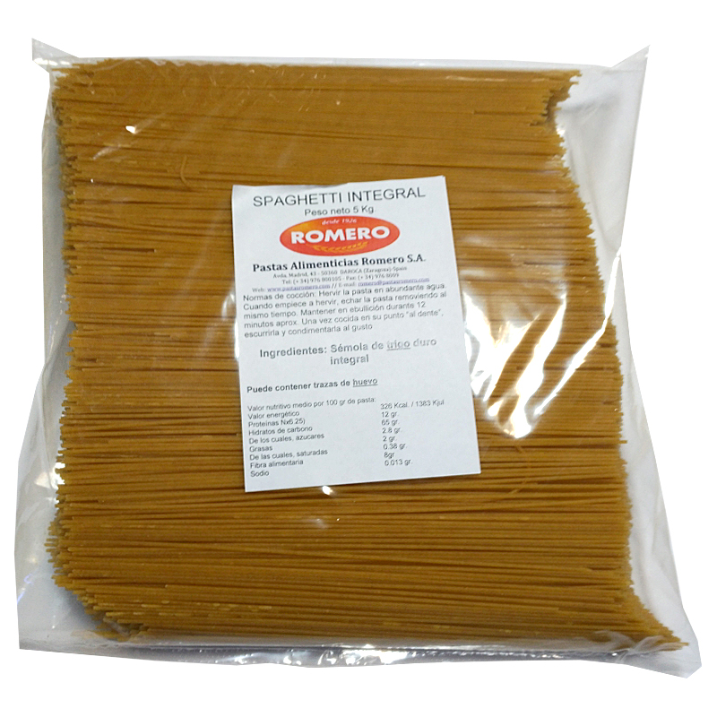 ESPAGUETI INTEGRALS BOSSA 5Kg