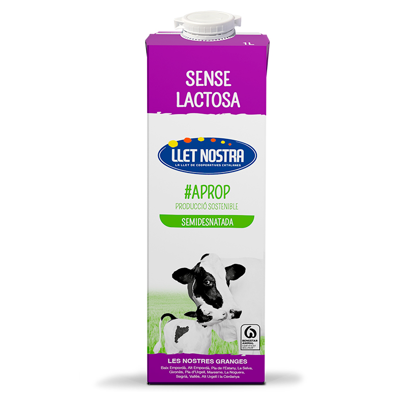 LLET SEMIDESNATADA S/LACTOSA BRICK 6/1L.