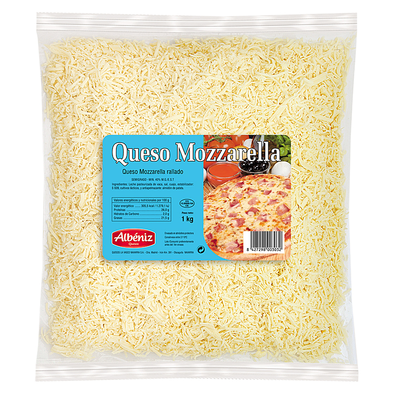 QUESO MOZZARELLA RALLADA 4/1Kg