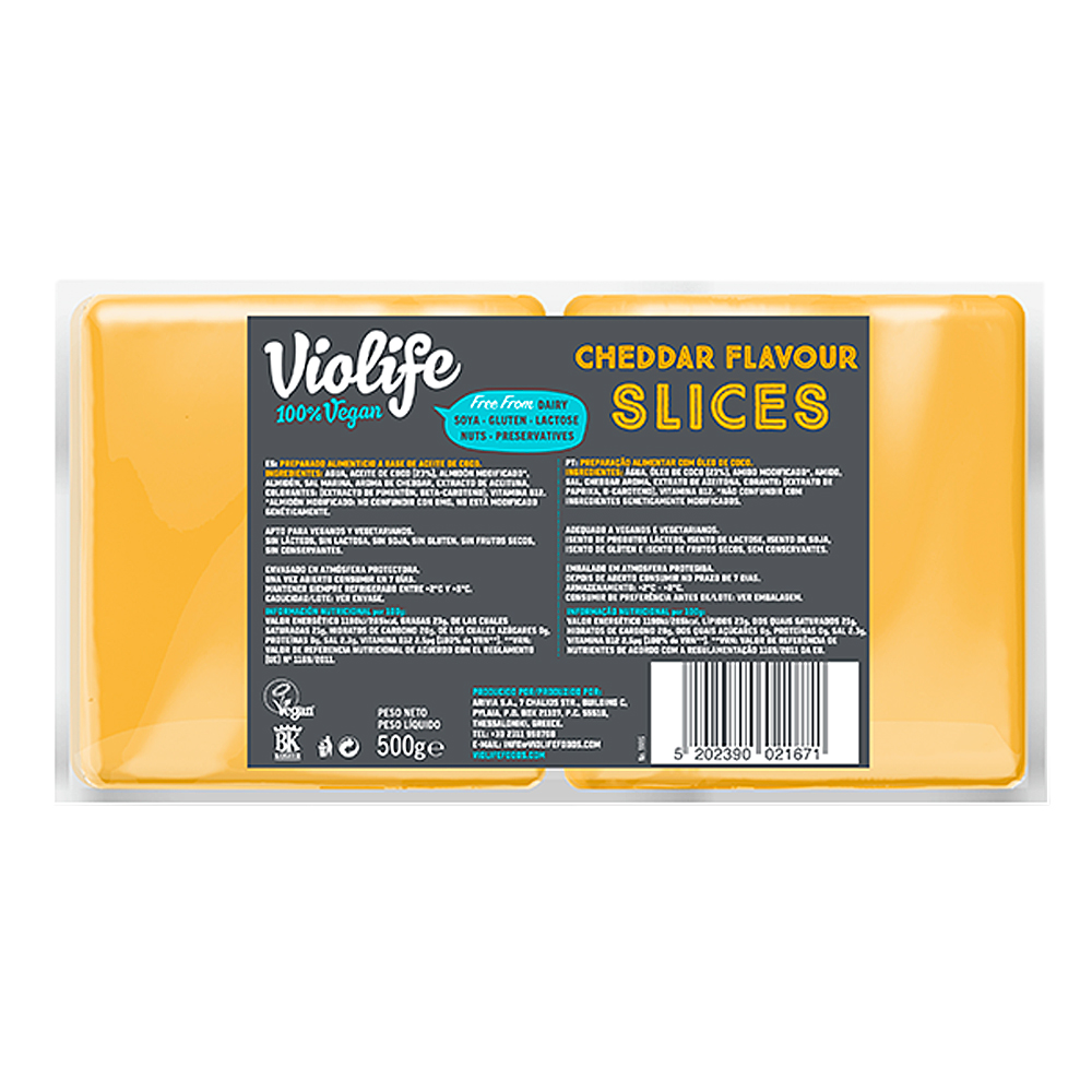 PVEG TIPO CHEDDAR LONCHEADO S/G-S/L 8/500gr