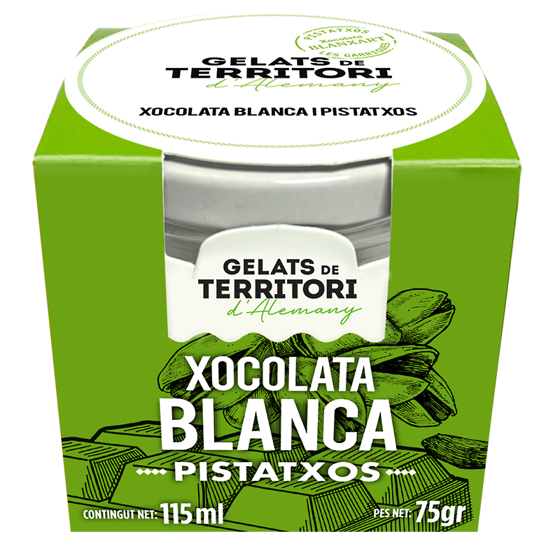 HELADO DE CHOCOLATE BLANCO Y PISTACHO DE LES GARRIGUES 8/115ml