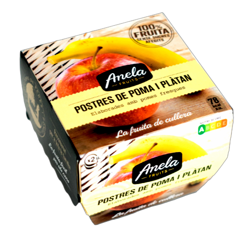 POSTRE DE MANZANA Y PLÁTANO (compota) S/AZÚCAR  60/100gr