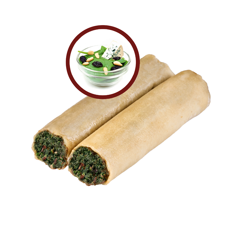 CANELONES ESPINACAS Q. AZUL PASAS Y PIÑONES SUPREMOS S/B (60g) 80un