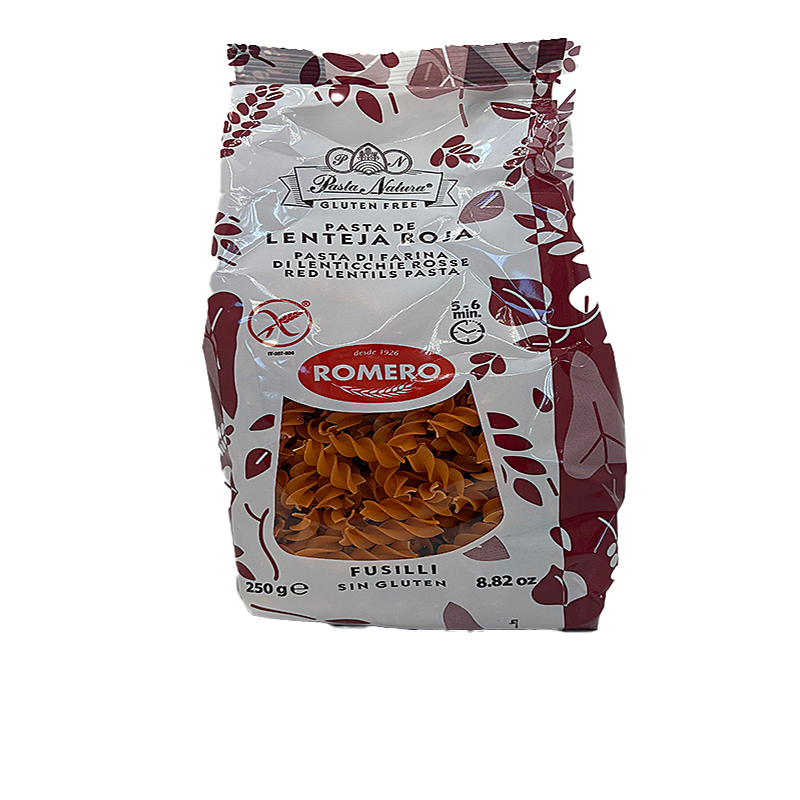 MACARRONES (FUSILLI) 100% LENTEJA ROJA S/GLÚTEN 10/250g
