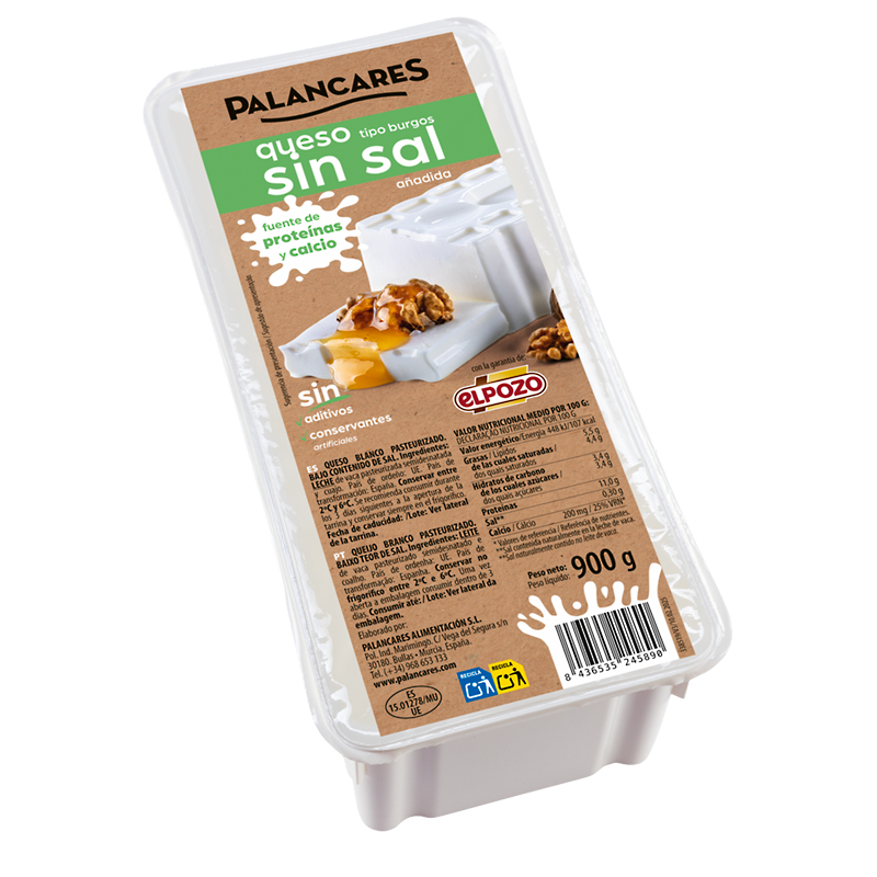 FORMATGE FRESC TIPUS BURGOS S/SAL 4/900g