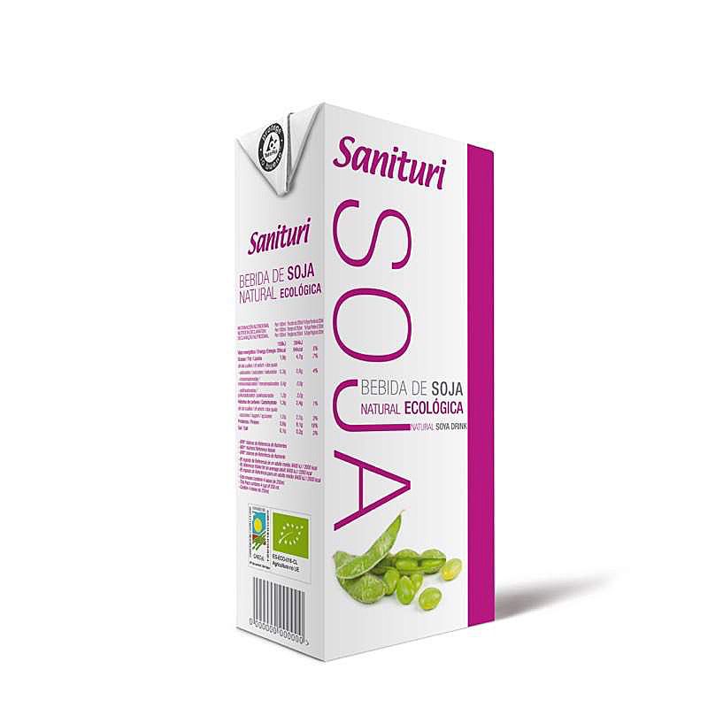 PVEG BEBIDA DE SOJA NATURAL ECOLÓGICA BRICK 6/1l.