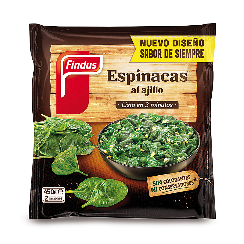 ESPINACAS AL AJILLO 12/450g
